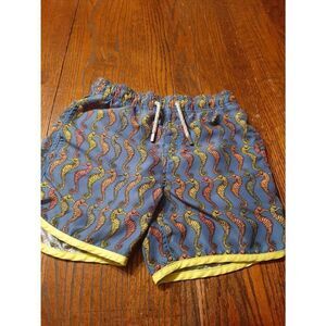 Boys Medium Swim Trunks Swim Shorts Seahorses Blue Yellow Orange